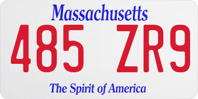 MA license plate 485ZR9