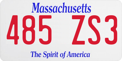 MA license plate 485ZS3