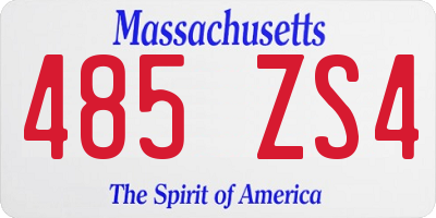 MA license plate 485ZS4