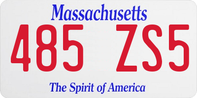 MA license plate 485ZS5