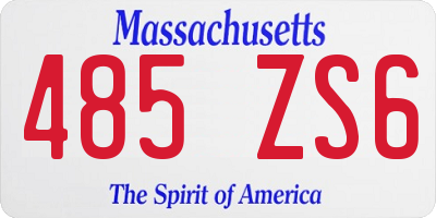 MA license plate 485ZS6