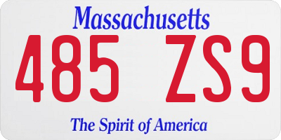 MA license plate 485ZS9