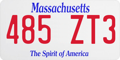 MA license plate 485ZT3