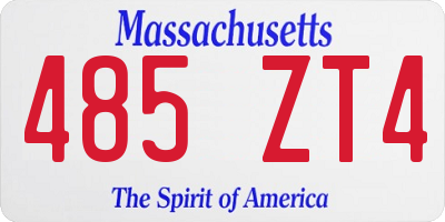 MA license plate 485ZT4