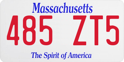 MA license plate 485ZT5