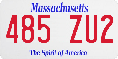 MA license plate 485ZU2