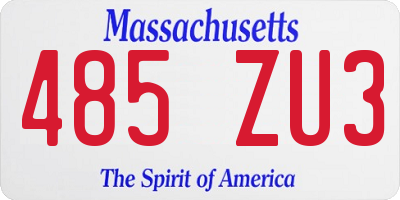 MA license plate 485ZU3