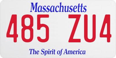 MA license plate 485ZU4