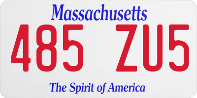 MA license plate 485ZU5