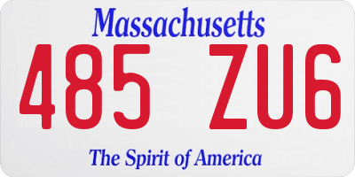MA license plate 485ZU6