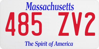 MA license plate 485ZV2