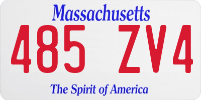 MA license plate 485ZV4