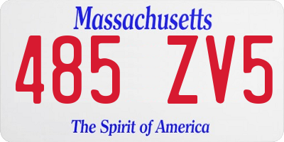 MA license plate 485ZV5