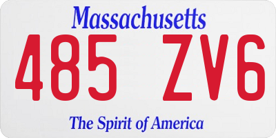 MA license plate 485ZV6