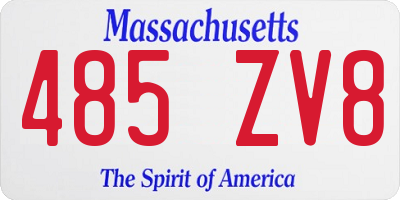 MA license plate 485ZV8