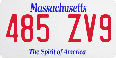 MA license plate 485ZV9