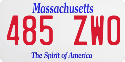 MA license plate 485ZW0