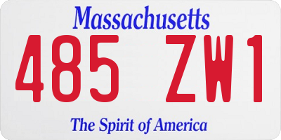 MA license plate 485ZW1