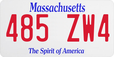 MA license plate 485ZW4