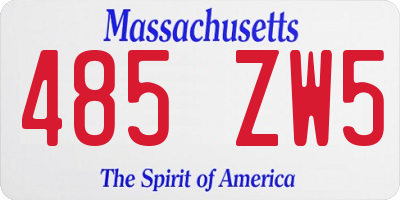 MA license plate 485ZW5