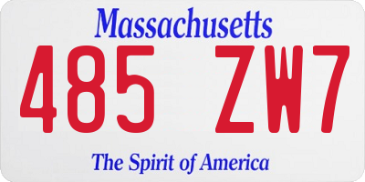 MA license plate 485ZW7