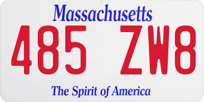MA license plate 485ZW8