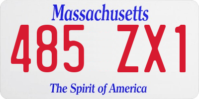 MA license plate 485ZX1