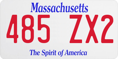MA license plate 485ZX2