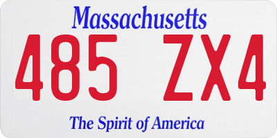MA license plate 485ZX4