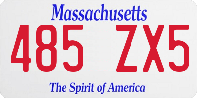 MA license plate 485ZX5