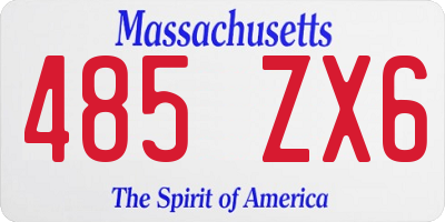 MA license plate 485ZX6