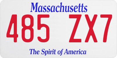 MA license plate 485ZX7