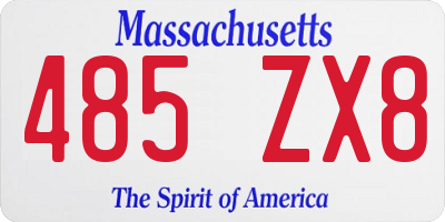 MA license plate 485ZX8