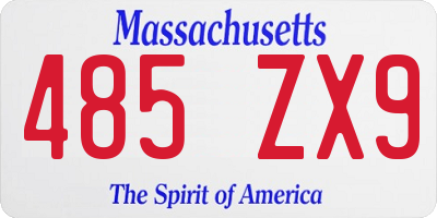 MA license plate 485ZX9