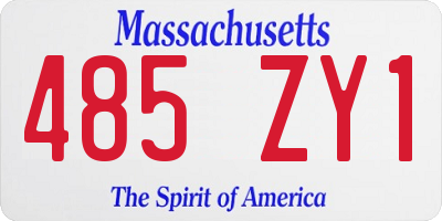 MA license plate 485ZY1