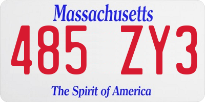 MA license plate 485ZY3