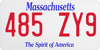 MA license plate 485ZY9
