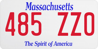 MA license plate 485ZZ0
