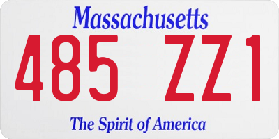 MA license plate 485ZZ1