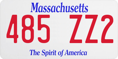 MA license plate 485ZZ2