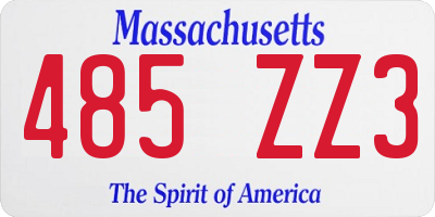 MA license plate 485ZZ3