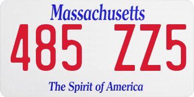 MA license plate 485ZZ5