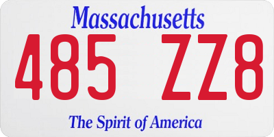 MA license plate 485ZZ8