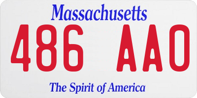 MA license plate 486AA0