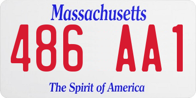 MA license plate 486AA1