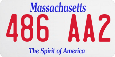 MA license plate 486AA2