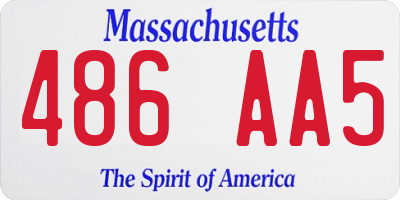 MA license plate 486AA5