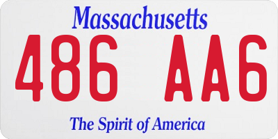MA license plate 486AA6