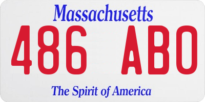 MA license plate 486AB0