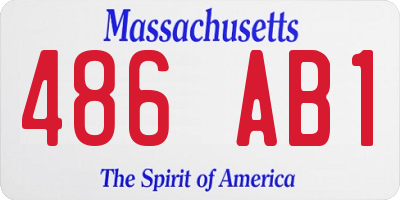 MA license plate 486AB1